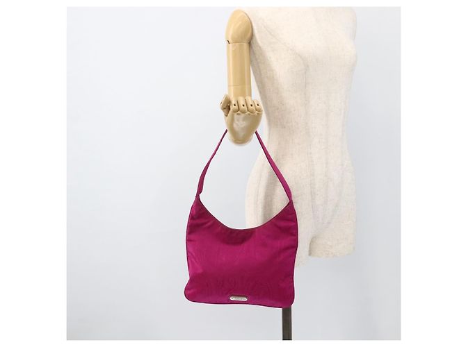 Borsa a Spalla ETRO in Nylon Rosa Argento Auth 174701A - vista 21