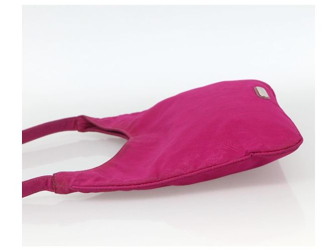 Borsa a Spalla ETRO in Nylon Rosa Argento Auth 174701A - vista 3