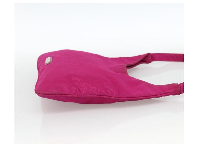 Borsa a Spalla ETRO in Nylon Rosa Argento Auth 174701A - vista 4