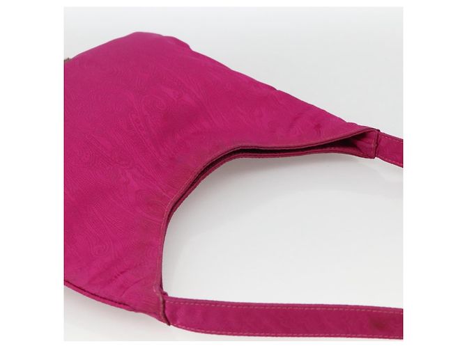 Borsa a Spalla ETRO in Nylon Rosa Argento Auth 174701A - vista 6