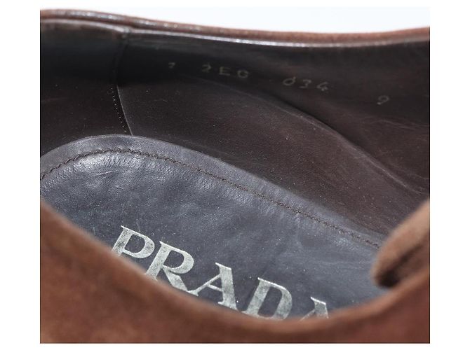 Scarpe eleganti PRADA in camoscio 9 Marrone Auth 174631A - vista 16
