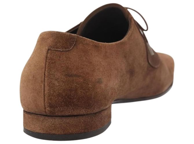 Scarpe eleganti PRADA in camoscio 9 Marrone Auth 174631A - vista 21