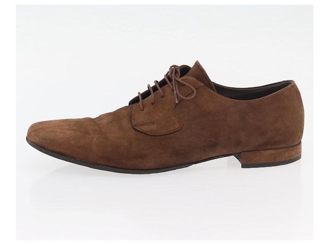 Scarpe eleganti PRADA in camoscio 9 Marrone Auth 174631A - vista 23