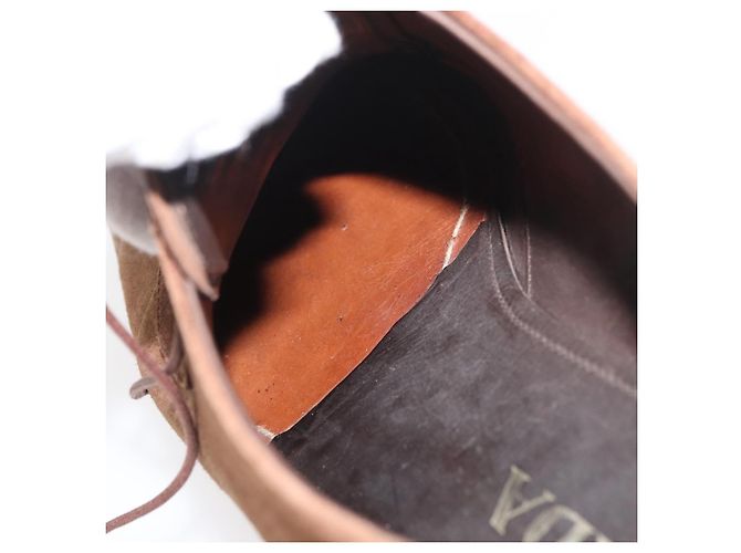 Scarpe eleganti PRADA in camoscio 9 Marrone Auth 174631A - vista 36