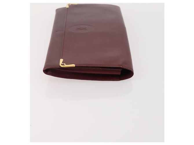 CARTIER Borsa Clutch Must Line in Pelle 4 Pezzi Bordeaux Auth 166795 Bordò - vista 10
