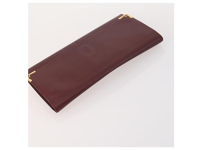 CARTIER Borsa Clutch Must Line in Pelle 4 Pezzi Bordeaux Auth 166795 Bordò - vista 11