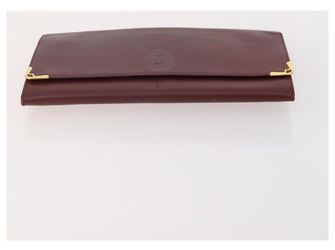 CARTIER Borsa Clutch Must Line in Pelle 4 Pezzi Bordeaux Auth 166795 Bordò - vista 12