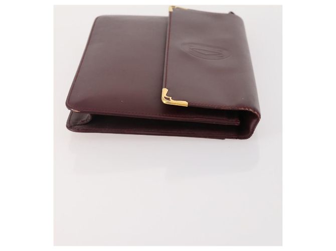 CARTIER Borsa Clutch Must Line in Pelle 4 Pezzi Bordeaux Auth 166795 Bordò - vista 16