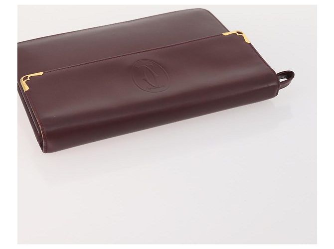 CARTIER Borsa Clutch Must Line in Pelle 4 Pezzi Bordeaux Auth 166795 Bordò - vista 17