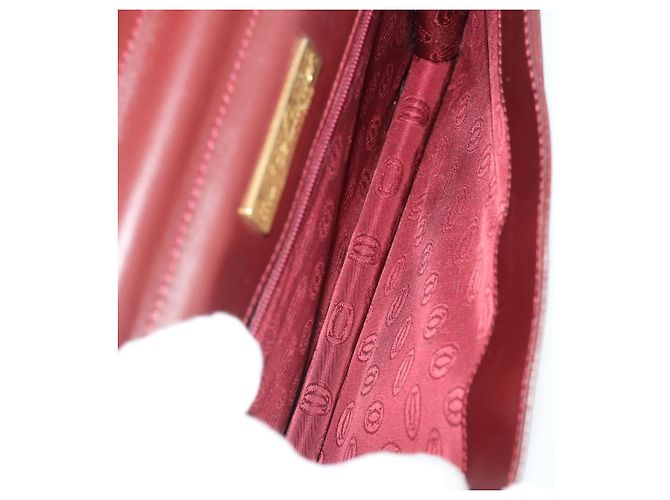 CARTIER Borsa Clutch Must Line in Pelle 4 Pezzi Bordeaux Auth 166795 Bordò - vista 19