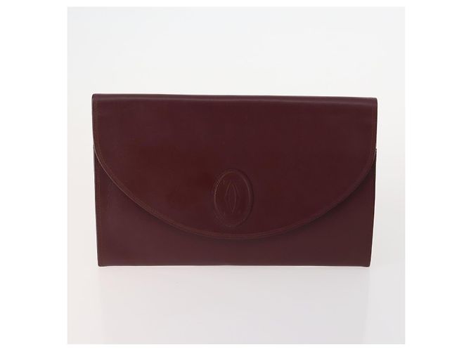 CARTIER Borsa Clutch Must Line in Pelle 4 Pezzi Bordeaux Auth 166795 Bordò - vista 2