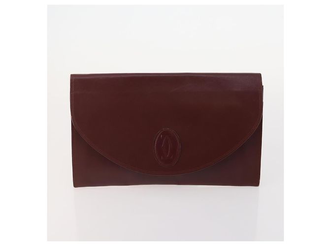 CARTIER Borsa Clutch Must Line in Pelle 4 Pezzi Bordeaux Auth 166795 Bordò - vista 20