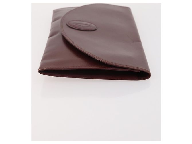 CARTIER Borsa Clutch Must Line in Pelle 4 Pezzi Bordeaux Auth 166795 Bordò - vista 22