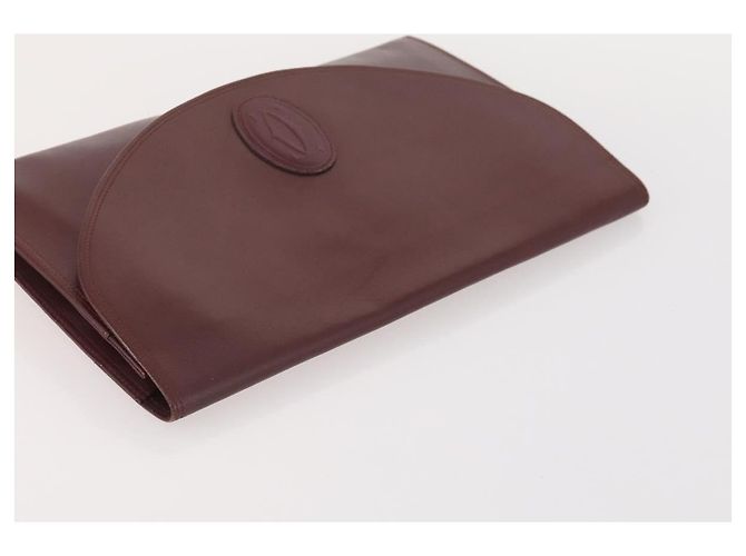 CARTIER Borsa Clutch Must Line in Pelle 4 Pezzi Bordeaux Auth 166795 Bordò - vista 23