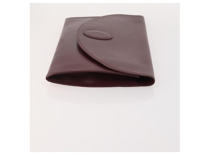 CARTIER Borsa Clutch Must Line in Pelle 4 Pezzi Bordeaux Auth 166795 Bordò - vista 4