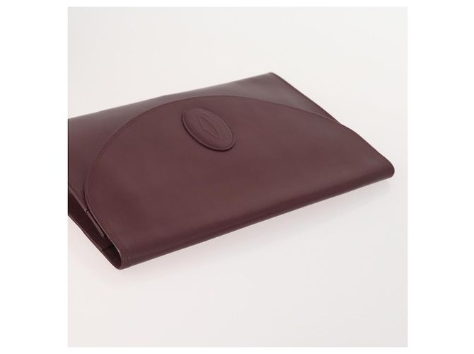 CARTIER Borsa Clutch Must Line in Pelle 4 Pezzi Bordeaux Auth 166795 Bordò - vista 5