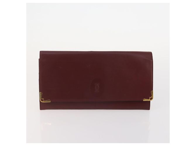 CARTIER Borsa Clutch Must Line in Pelle 4 Pezzi Bordeaux Auth 166795 Bordò - vista 8
