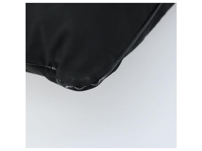 PRADA Borsa a mano in nylon nero argento Auth YKZ113 - vista 14
