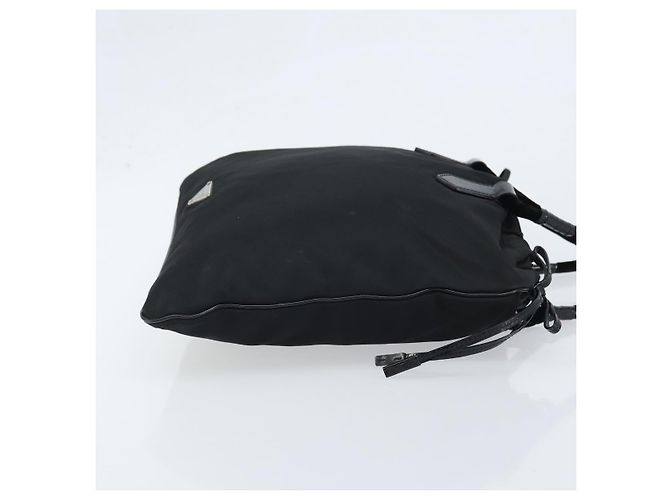 PRADA Borsa a mano in nylon nero argento Auth YKZ113 - vista 3
