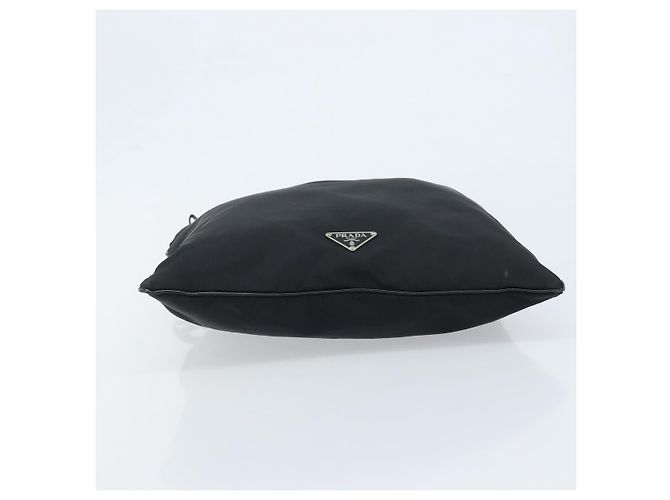 PRADA Borsa a mano in nylon nero argento Auth YKZ113 - vista 5