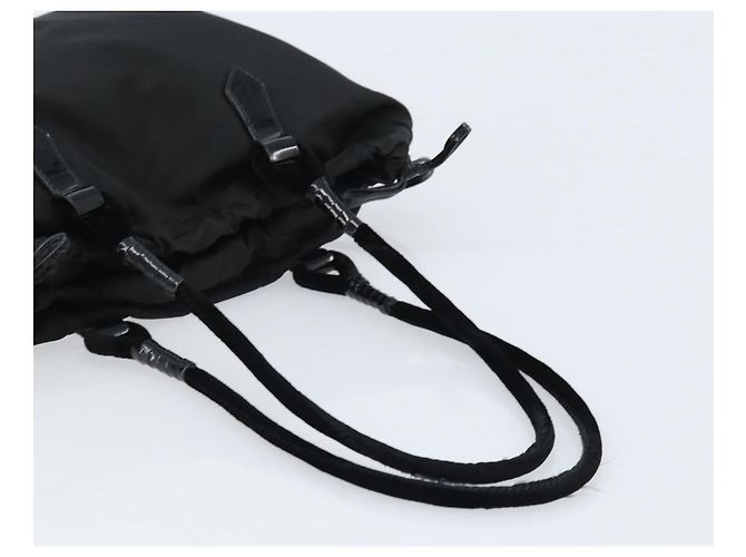 PRADA Borsa a mano in nylon nero argento Auth YKZ113 - vista 7