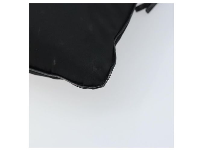 PRADA Borsa a mano in nylon nero argento Auth YKZ113 - vista 9