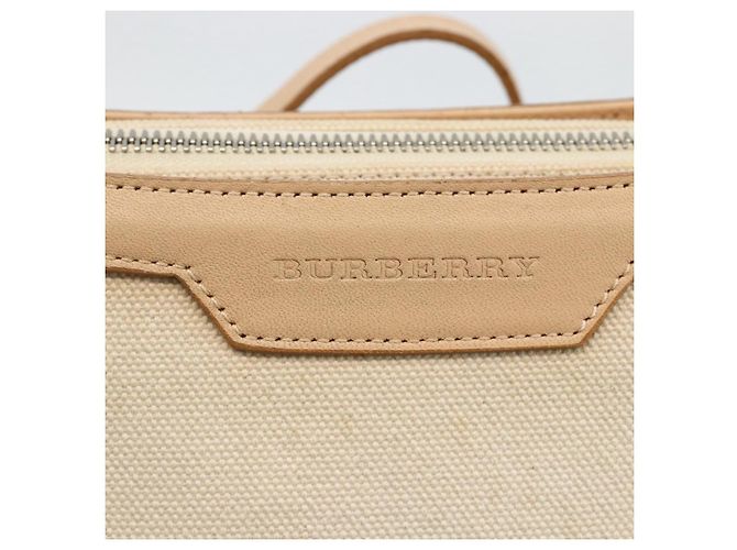 Burberry Schultertasche aus Canvas Hellbeige Silber Authentisch hk3642 - Ansicht 17