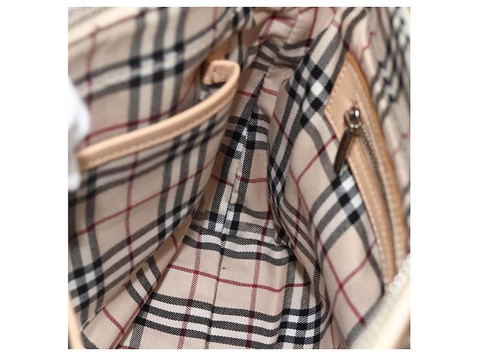 Burberry Schultertasche aus Canvas Hellbeige Silber Authentisch hk3642 - Ansicht 19