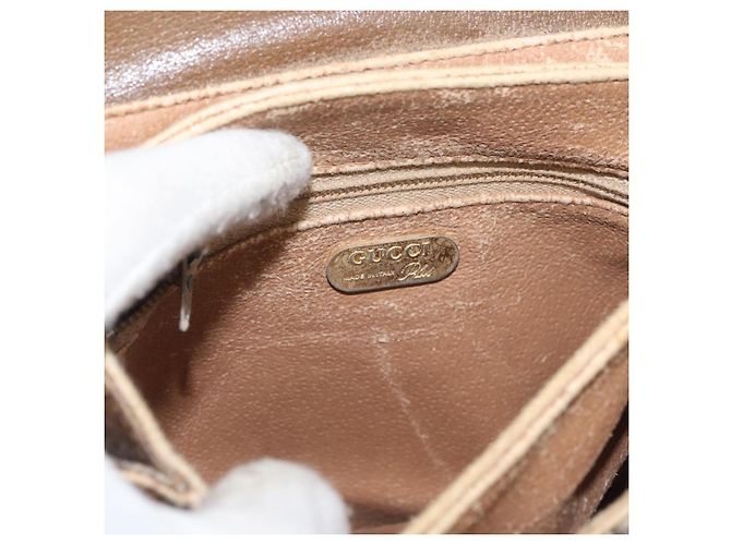 Bolso de Hombro GUCCI GG Plus Supreme PVC Beige Oro Auth ka3753 Dorado - vista 18