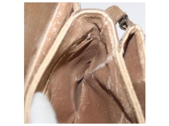 Bolso de Hombro GUCCI GG Plus Supreme PVC Beige Oro Auth ka3753 Dorado - vista 19