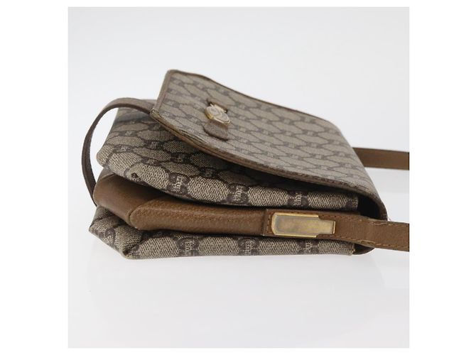 Bolso de Hombro GUCCI GG Plus Supreme PVC Beige Oro Auth ka3753 Dorado - vista 3