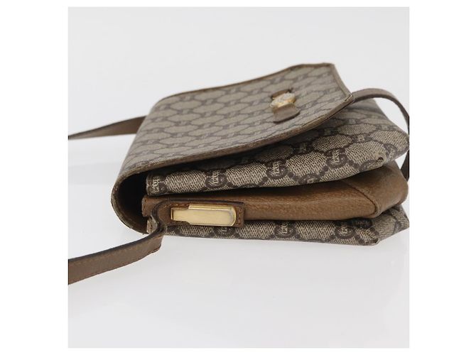 Bolso de Hombro GUCCI GG Plus Supreme PVC Beige Oro Auth ka3753 Dorado - vista 4