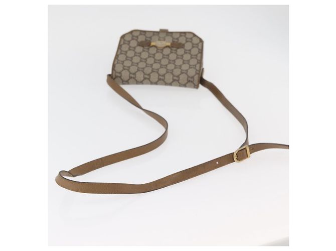 Bolso de Hombro GUCCI GG Plus Supreme PVC Beige Oro Auth ka3753 Dorado - vista 7