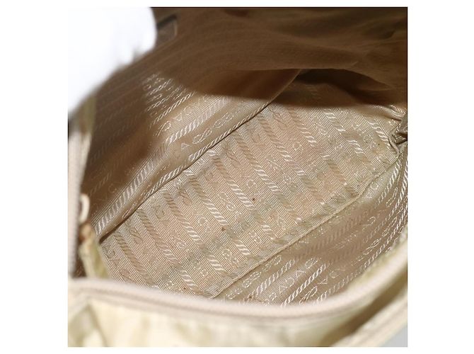 PRADA Borsa a mano in nylon beige argento Auth YKZ988 - vista 11