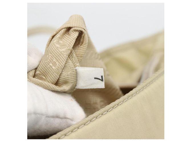 PRADA Borsa a mano in nylon beige argento Auth YKZ988 - vista 12