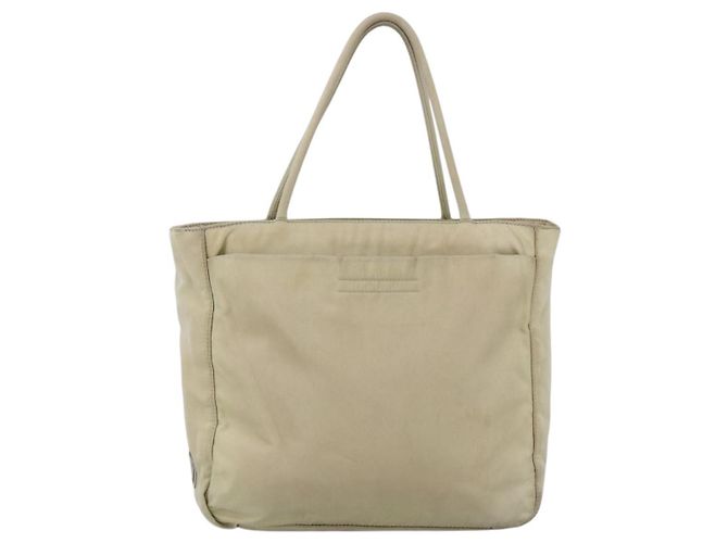 PRADA Borsa a mano in nylon beige argento Auth YKZ988 - vista 13