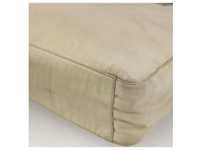 PRADA Borsa a mano in nylon beige argento Auth YKZ988 - vista 14