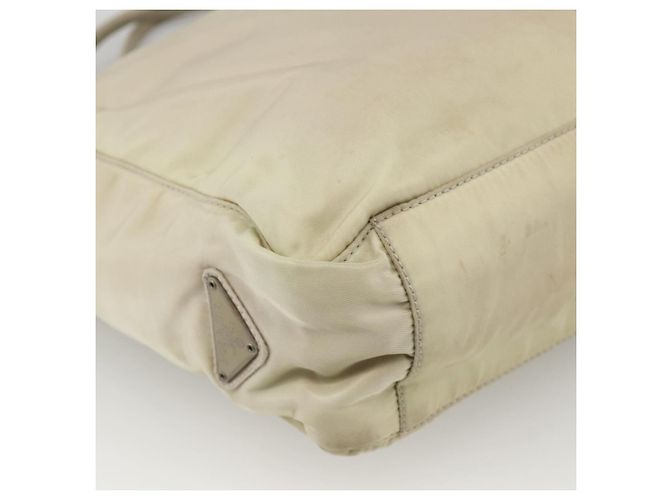 PRADA Borsa a mano in nylon beige argento Auth YKZ988 - vista 15