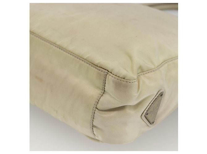 PRADA Borsa a mano in nylon beige argento Auth YKZ988 - vista 16