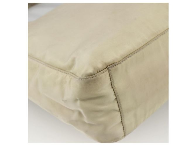 PRADA Borsa a mano in nylon beige argento Auth YKZ988 - vista 17