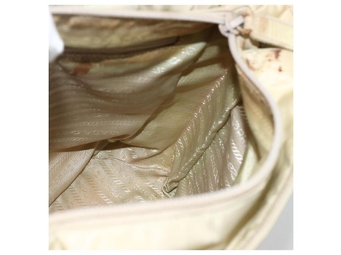 PRADA Borsa a mano in nylon beige argento Auth YKZ988 - vista 19