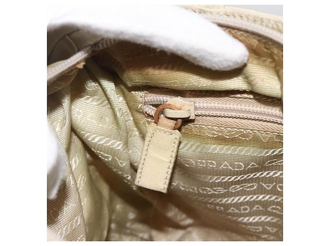 PRADA Borsa a mano in nylon beige argento Auth YKZ988 - vista 21