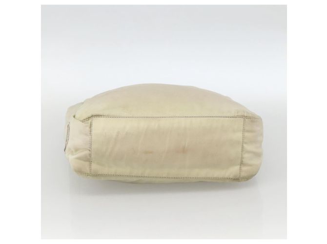 PRADA Borsa a mano in nylon beige argento Auth YKZ988 - vista 5