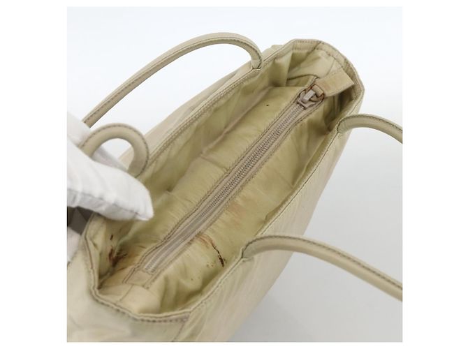 PRADA Borsa a mano in nylon beige argento Auth YKZ988 - vista 6