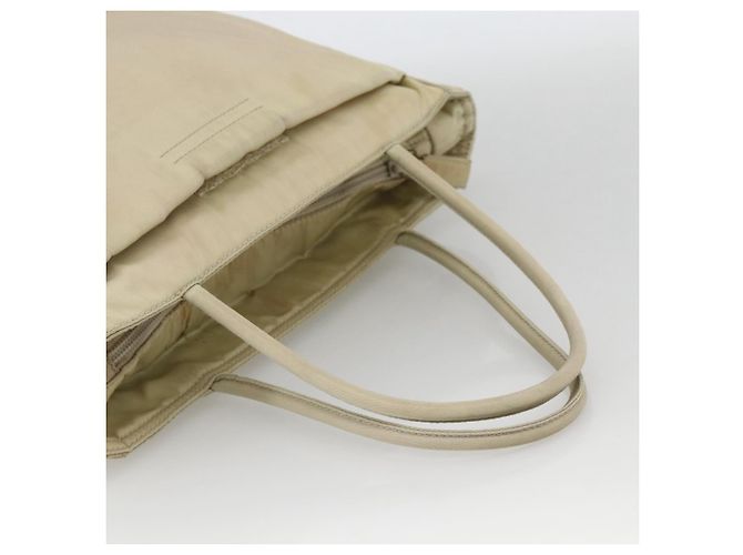 PRADA Borsa a mano in nylon beige argento Auth YKZ988 - vista 7