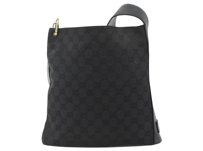 Borsa a Spalla GG Canvas Gucci Nera Oro 91761 Auth mr2200 Nero D'oro - vista 13