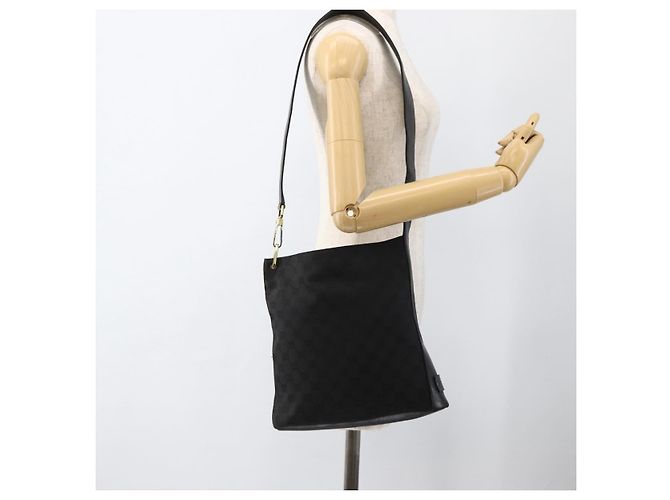 Borsa a Spalla GG Canvas Gucci Nera Oro 91761 Auth mr2200 Nero D'oro - vista 22