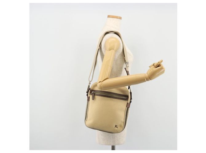 Borsa a Spalla Burberry Blue Label in Tela Beige Argento Auth hk3692 - vista 25