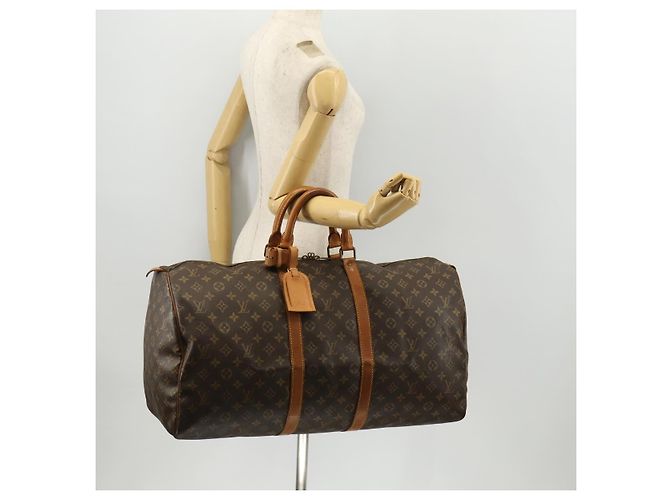 LOUIS VUITTON Borsa Boston Monogram Keepall 55 M41424 LV Auth BSZ585 Monogramma - vista 24