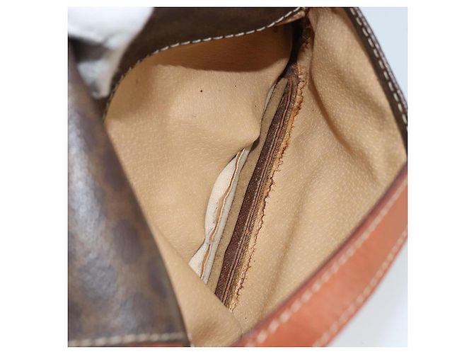 Céline Borsa a spalla in tela Macadam CELINE in pelle PVC marrone oro Auth YKZ056 D'oro - vista 11